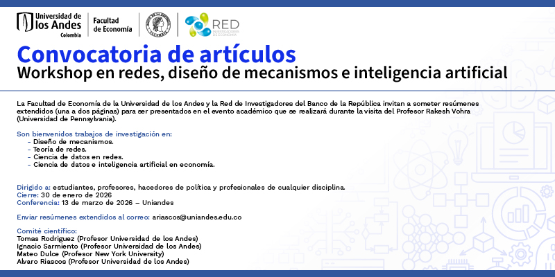 Imagen Convocatoria de artículos | Workshop en redes, diseño de mecanismos e inteligencia artificial