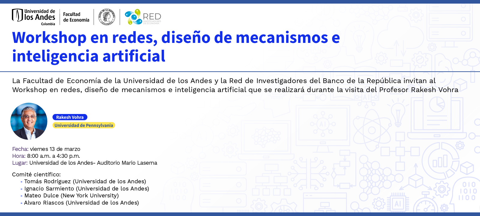 Imagen Workshop en redes, diseño de mecanismos e inteligencia artificial
