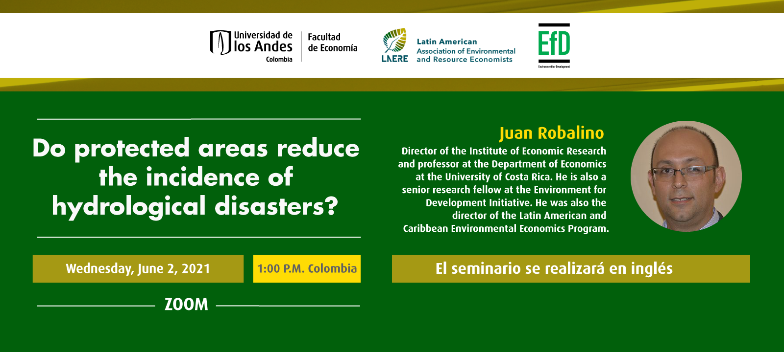 LAERE - EfD Seminar | Do protected areas reduce the incidence of hydrological disasters?