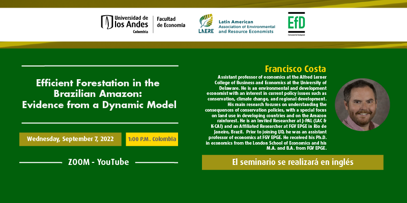 Imagen Laere - EfD Seminar | Efficient Forestation in the Brazilian Amazon: Evidence from a Dynamic Model, with Francisco Costa