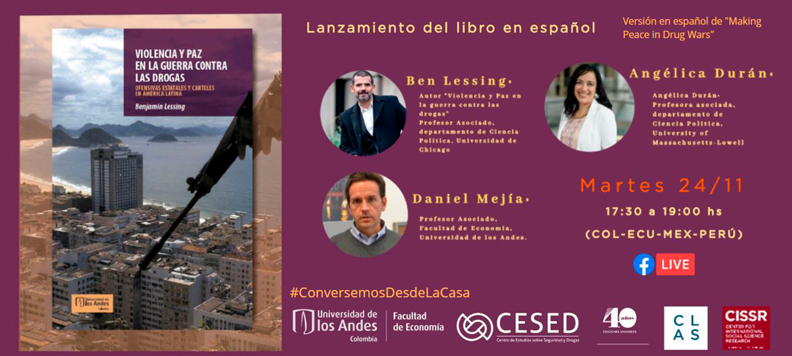 Lanzamiento del libro en español - Violencia y paz en la guerra contra las drogas