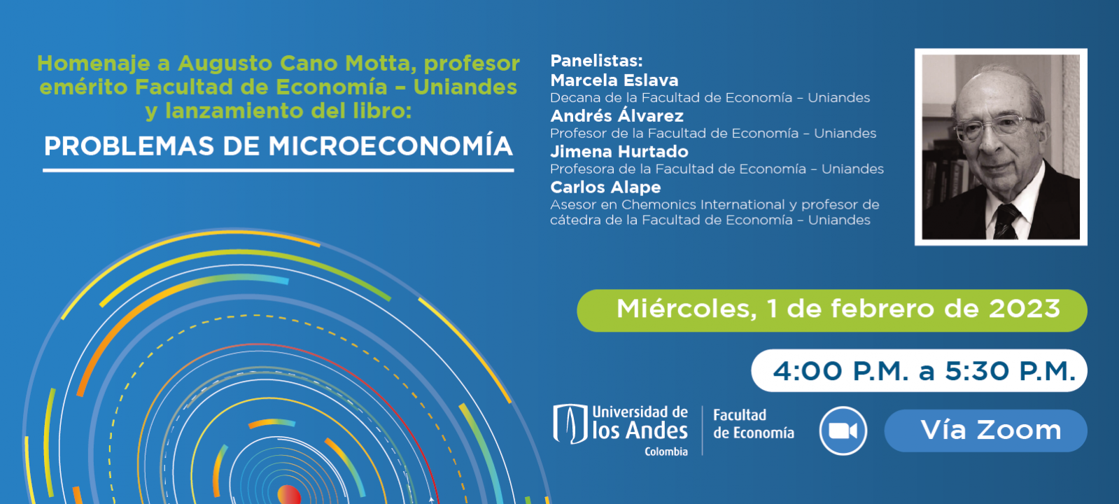 Homenaje a Augusto Cano Motta, profesor emérito de nuestra Facultad, y al lanzamiento del libro 'Problemas de Microeconomía