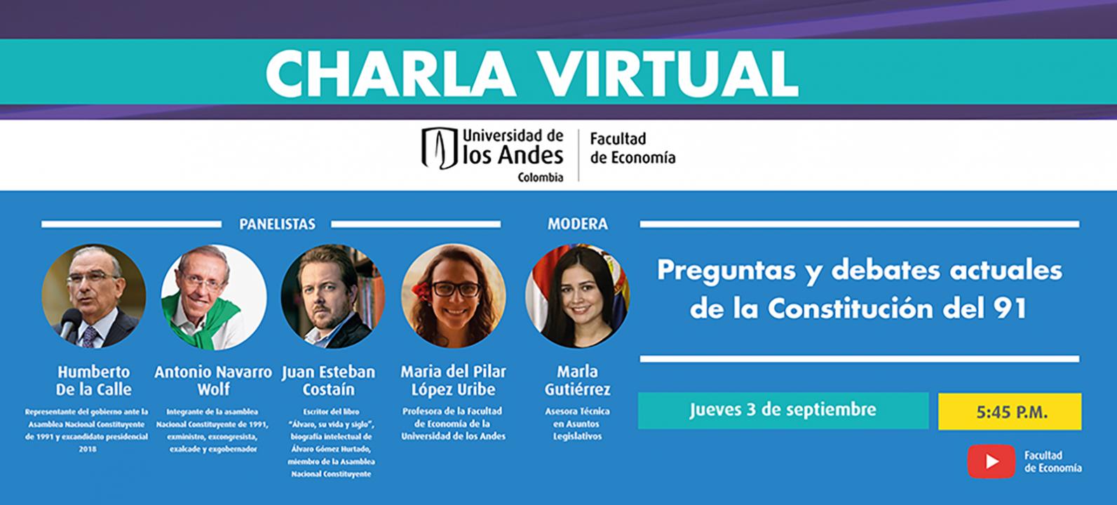 Charla virtual: Preguntas y debates actuales de la Constitución del 91