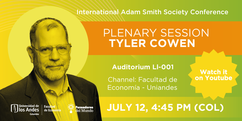 Imagen Plenary Session Tyler Cowen | 2022 International Adam Smith Society Conference