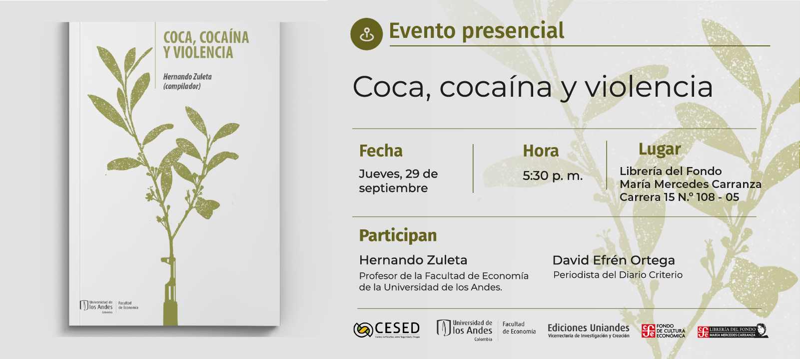 Presentación del libro: Coca, Cocaína y Violencia