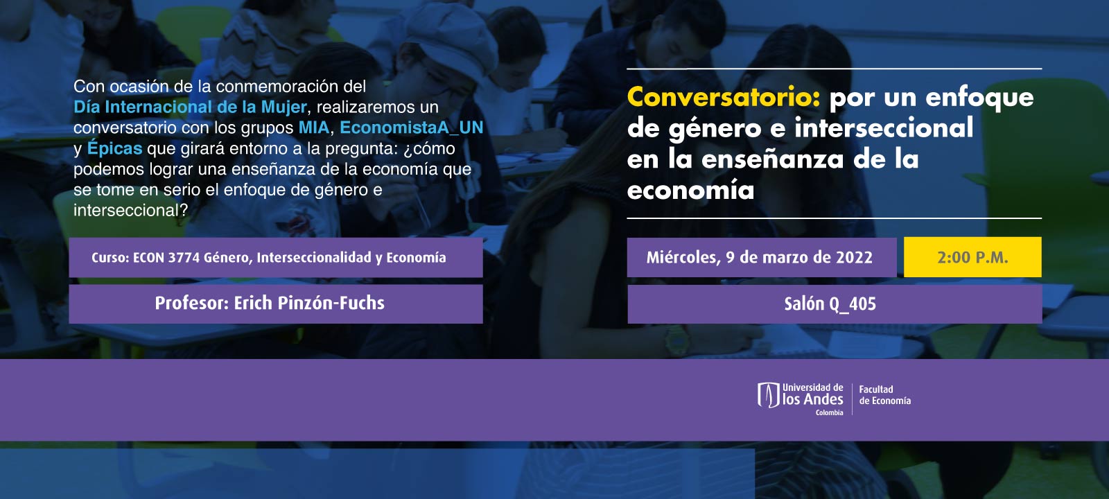 Conversatorio: por un enfoque de género e interseccional en la enseñanza de la economía