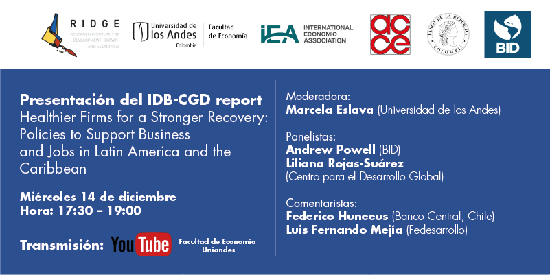 Imagen Presentación del IDB-CGD report Healthier Firms for a Stronger Recovery