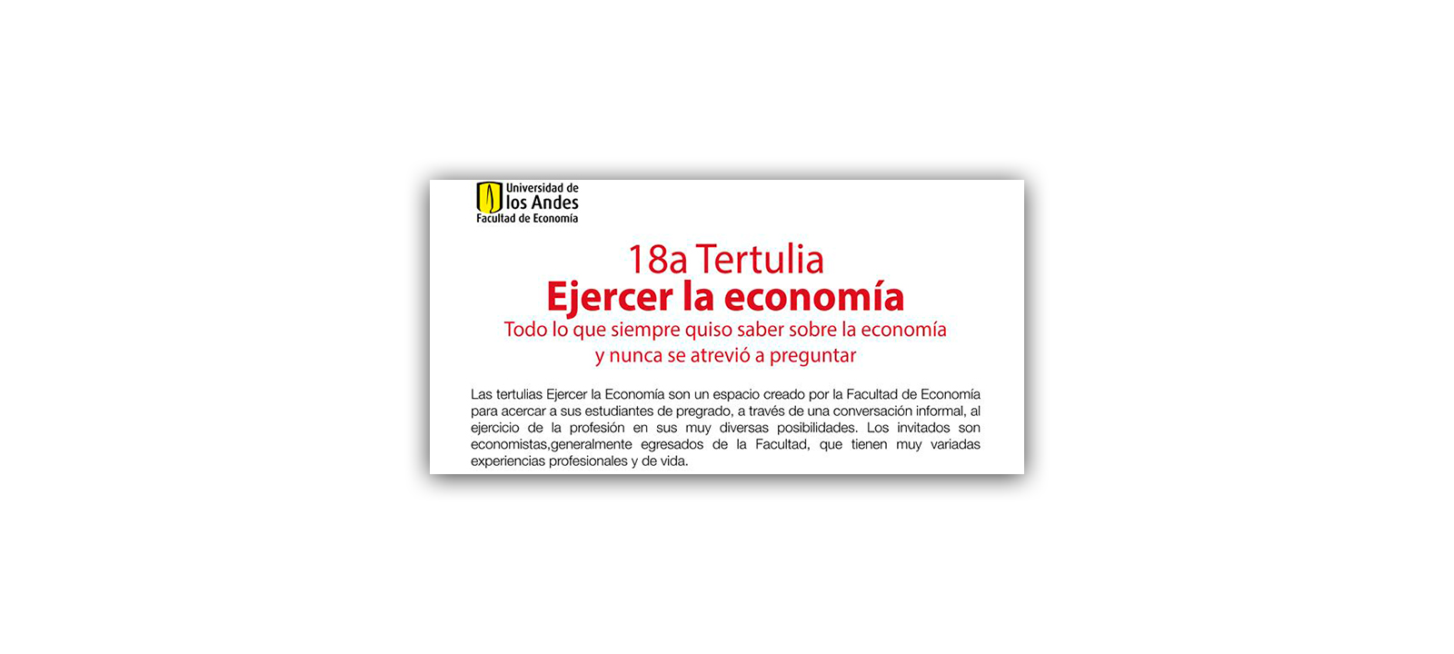 18a Tertulia ejercer la economía
