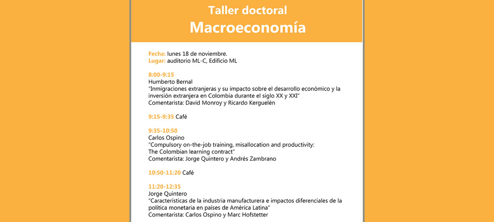Taller doctoral macroeconomía