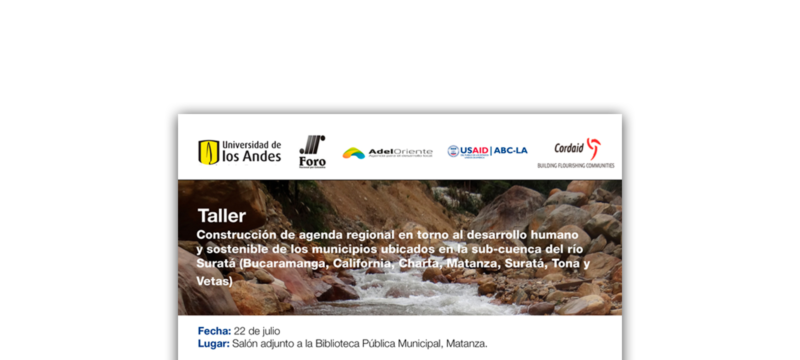 Invitación a taller para avanzar en la construcción de acuerdos regionales