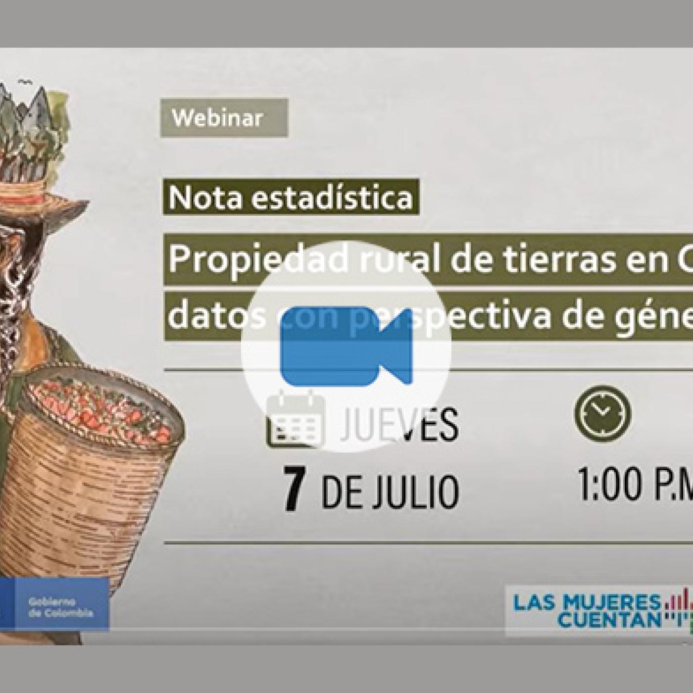 Webinar Nota estadística propiedad de tierras con perspectiva de género